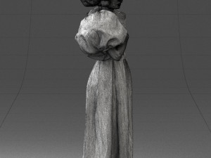 000077 Elegant Lady in Vintage Dress 0906 3D Model