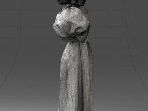 000077 Elegant Lady in Vintage Dress 0906 3D Model
