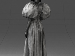 000077 Elegant Lady in Vintage Dress 0906 3D Model