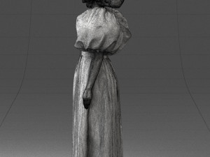 000077 Elegant Lady in Vintage Dress 0906 3D Model