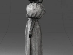 000077 Elegant Lady in Vintage Dress 0906 3D Model