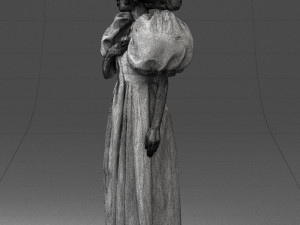 000077 Elegant Lady in Vintage Dress 0906 3D Model