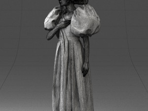 000077 Elegant Lady in Vintage Dress 0906 3D Model