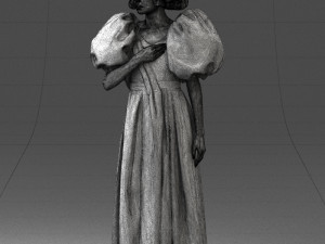 000077 Elegant Lady in Vintage Dress 0906 3D Model