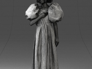 000077 Elegant Lady in Vintage Dress 0906 3D Model