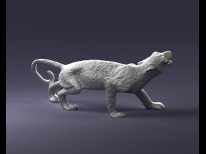 000205 Snarling Leopard Figurine 1121 3D Model