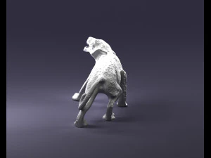000205 Snarling Leopard Figurine 1121 3D Model