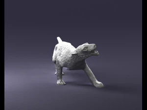 000205 Snarling Leopard Figurine 1121 3D Model