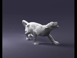 000205 Snarling Leopard Figurine 1121 3D Model