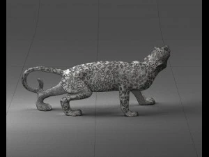 000205 Snarling Leopard Figurine 1121 3D Model