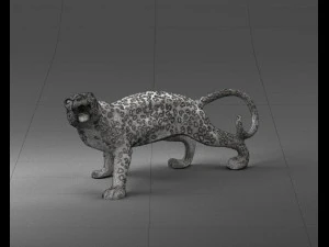 000205 Snarling Leopard Figurine 1121 3D Model