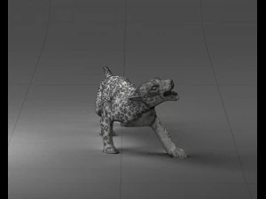 000205 Snarling Leopard Figurine 1121 3D Model