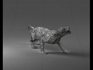 000205 Snarling Leopard Figurine 1121 3D Model