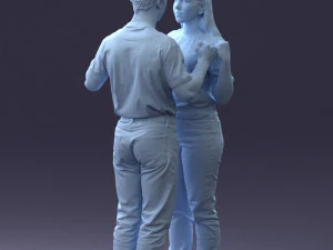 000322 Couple Forming Heart Gesture 1128 3D Model