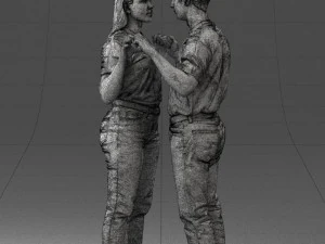 000322 Couple Forming Heart Gesture 1128 3D Model