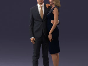 000102 Elegant Couple in Formal Attire 0109 3D Model