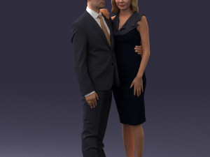 000102 Elegant Couple in Formal Attire 0109 3D Model