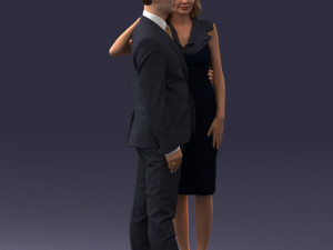000102 Elegant Couple in Formal Attire 0109 3D Model