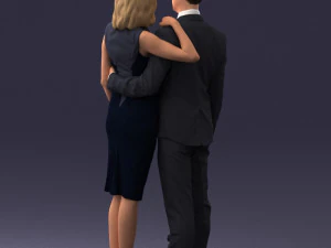 000102 Elegant Couple in Formal Attire 0109 3D Model