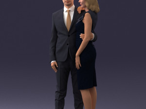 000102 Elegant Couple in Formal Attire 0109 3D Model