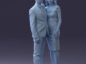 000102 Elegant Couple in Formal Attire 0109 3D Model