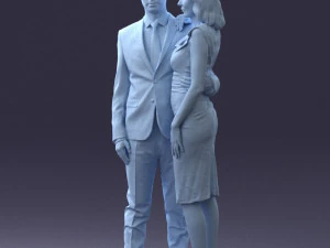 000102 Elegant Couple in Formal Attire 0109 3D Model