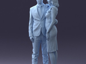 000102 Elegant Couple in Formal Attire 0109 3D Model