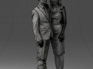000102 Elegant Couple in Formal Attire 0109 3D Model
