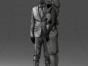 000102 Elegant Couple in Formal Attire 0109 3D Model