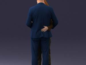 000101 Elderly Couple Embracing 0105 3D Model