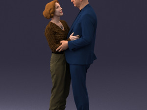 000101 Elderly Couple Embracing 0105 3D Model