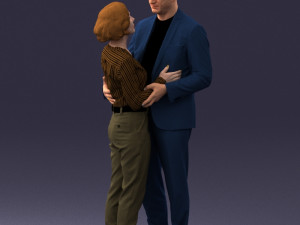 000101 Elderly Couple Embracing 0105 3D Model