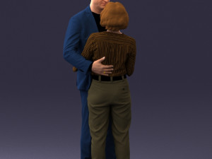 000101 Elderly Couple Embracing 0105 3D Model