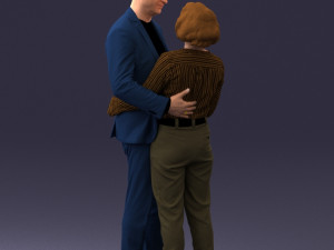 000101 Elderly Couple Embracing 0105 3D Model