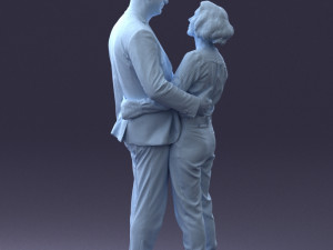 000101 Elderly Couple Embracing 0105 3D Model