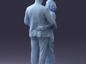 000101 Elderly Couple Embracing 0105 3D Model