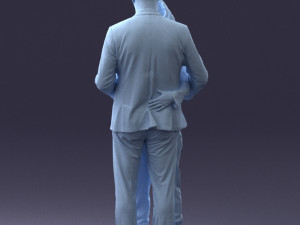 000101 Elderly Couple Embracing 0105 3D Model