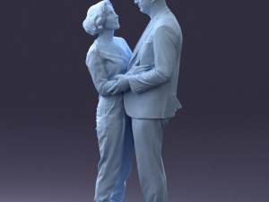 000101 Elderly Couple Embracing 0105 3D Model