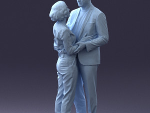 000101 Elderly Couple Embracing 0105 3D Model