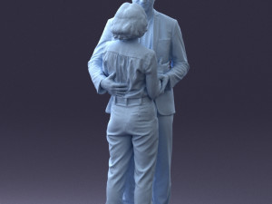 000101 Elderly Couple Embracing 0105 3D Model