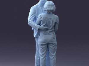 000101 Elderly Couple Embracing 0105 3D Model