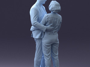 000101 Elderly Couple Embracing 0105 3D Model