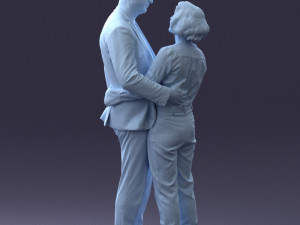000101 Elderly Couple Embracing 0105 3D Model