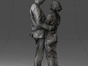 000101 Elderly Couple Embracing 0105 3D Model
