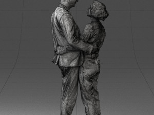 000101 Elderly Couple Embracing 0105 3D Model