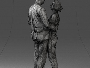 000101 Elderly Couple Embracing 0105 3D Model