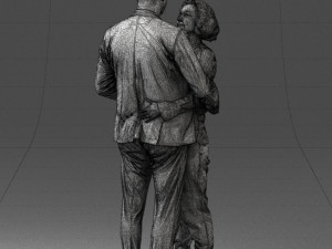 000101 Elderly Couple Embracing 0105 3D Model