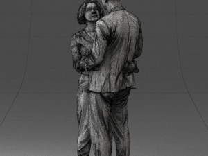 000101 Elderly Couple Embracing 0105 3D Model