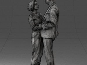000101 Elderly Couple Embracing 0105 3D Model