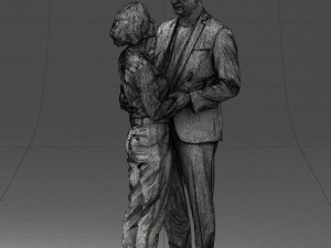 000101 Elderly Couple Embracing 0105 3D Model